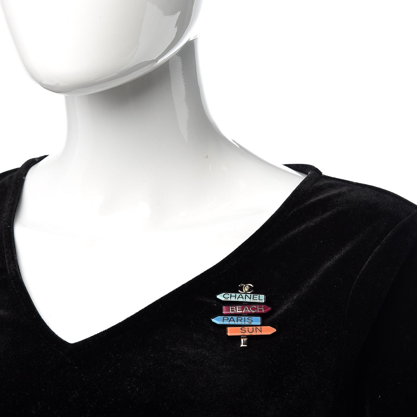 Resin By The Sea Sign Brooch Multicolor