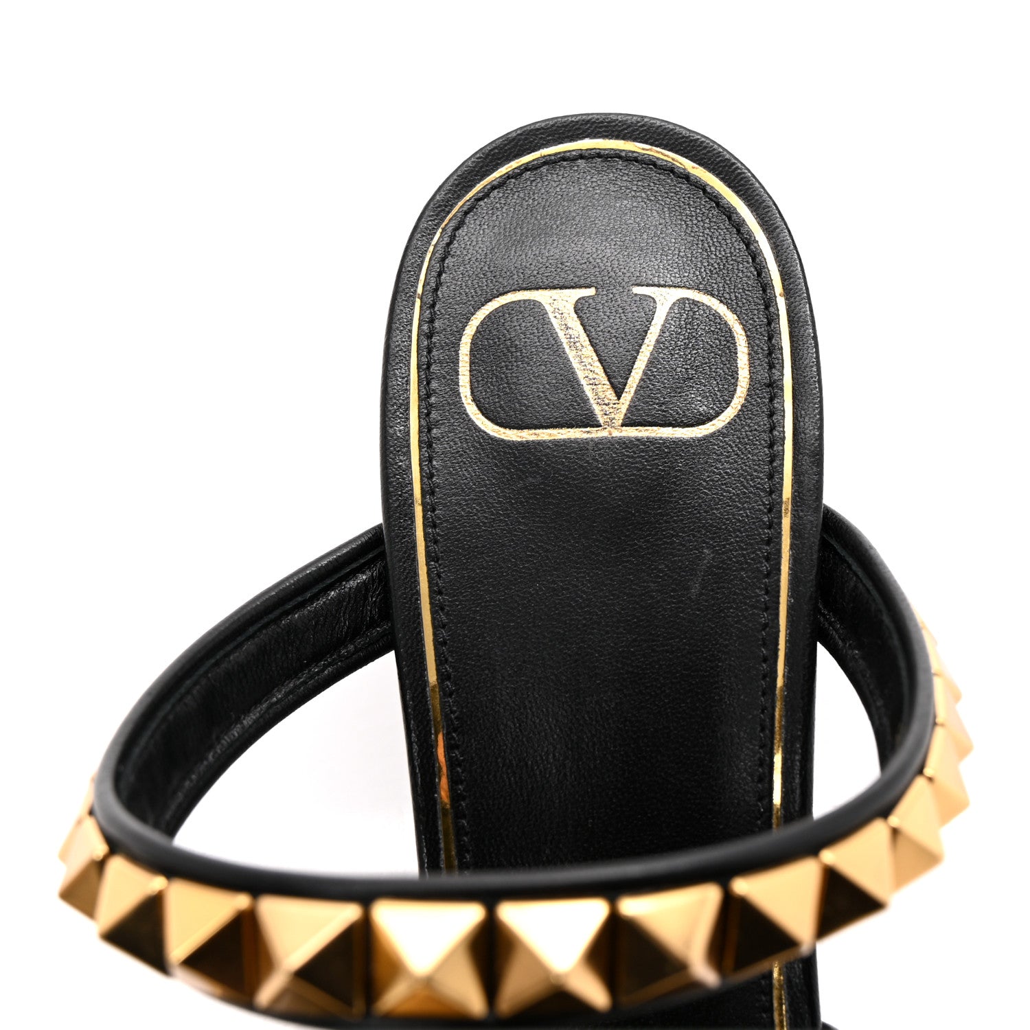 Valentino Garavani Calfskin Rockstud 60mm Caged Slide Sandals 38 Black 13 of 24