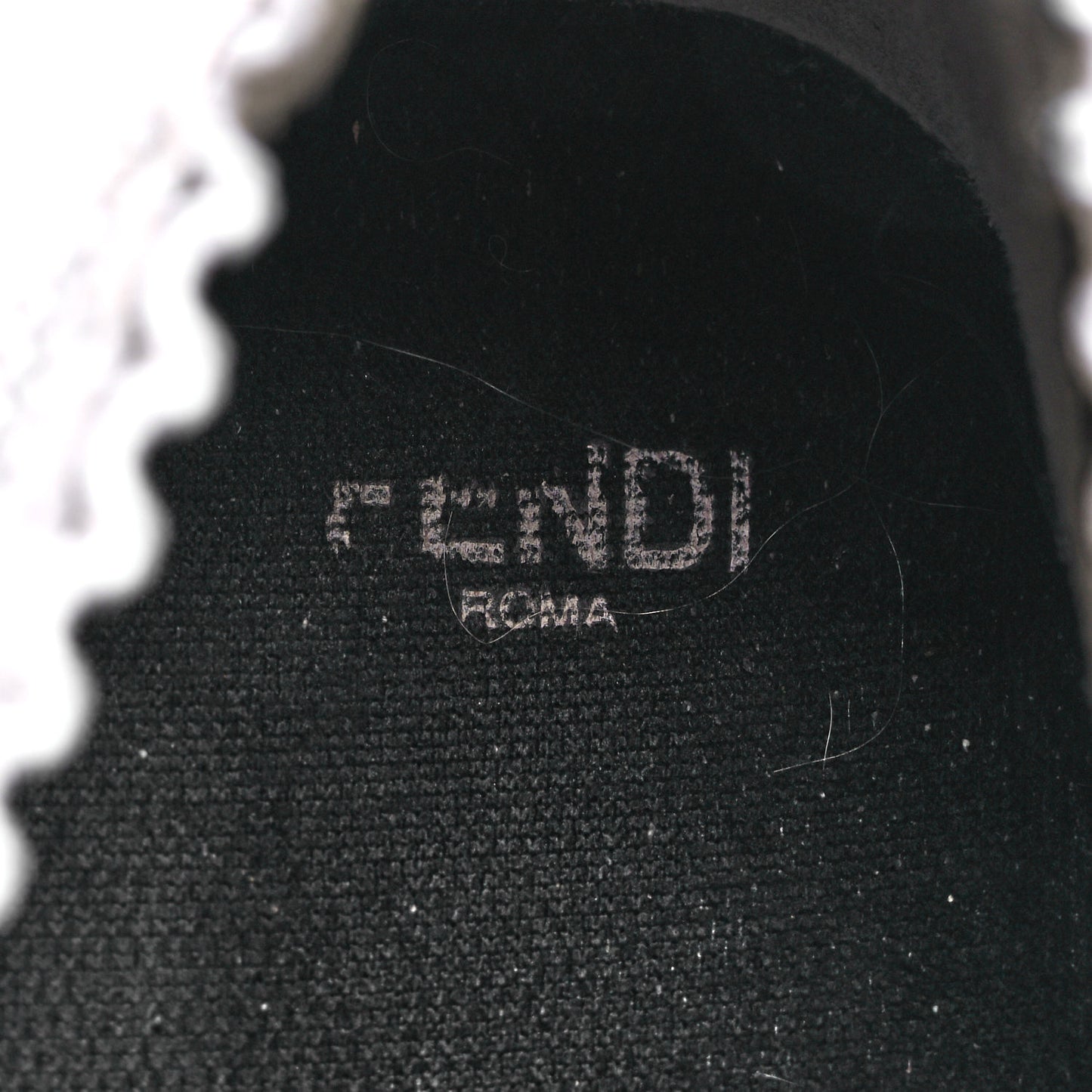 Stretch Knit Jacquard FF Lace-Up Sock Sneakers 38 Tobacco White Black