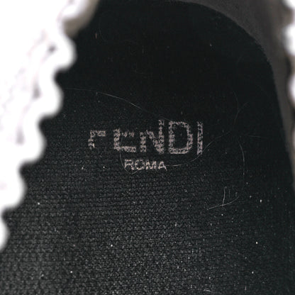 Fendi Stretch Knit Jacquard FF Lace-Up Sock Sneakers 38 Tobacco White Black 7 of 8