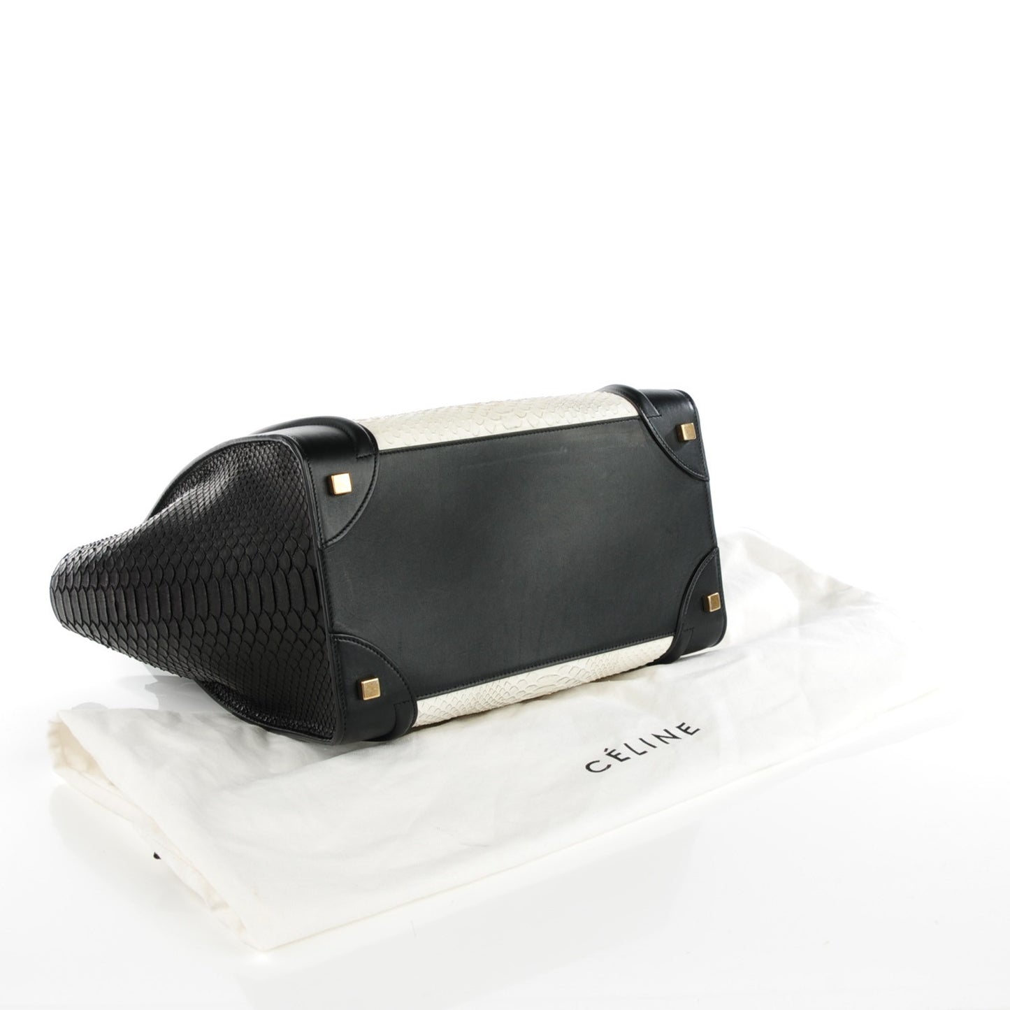 Python Mini Bi-Color Luggage Black White