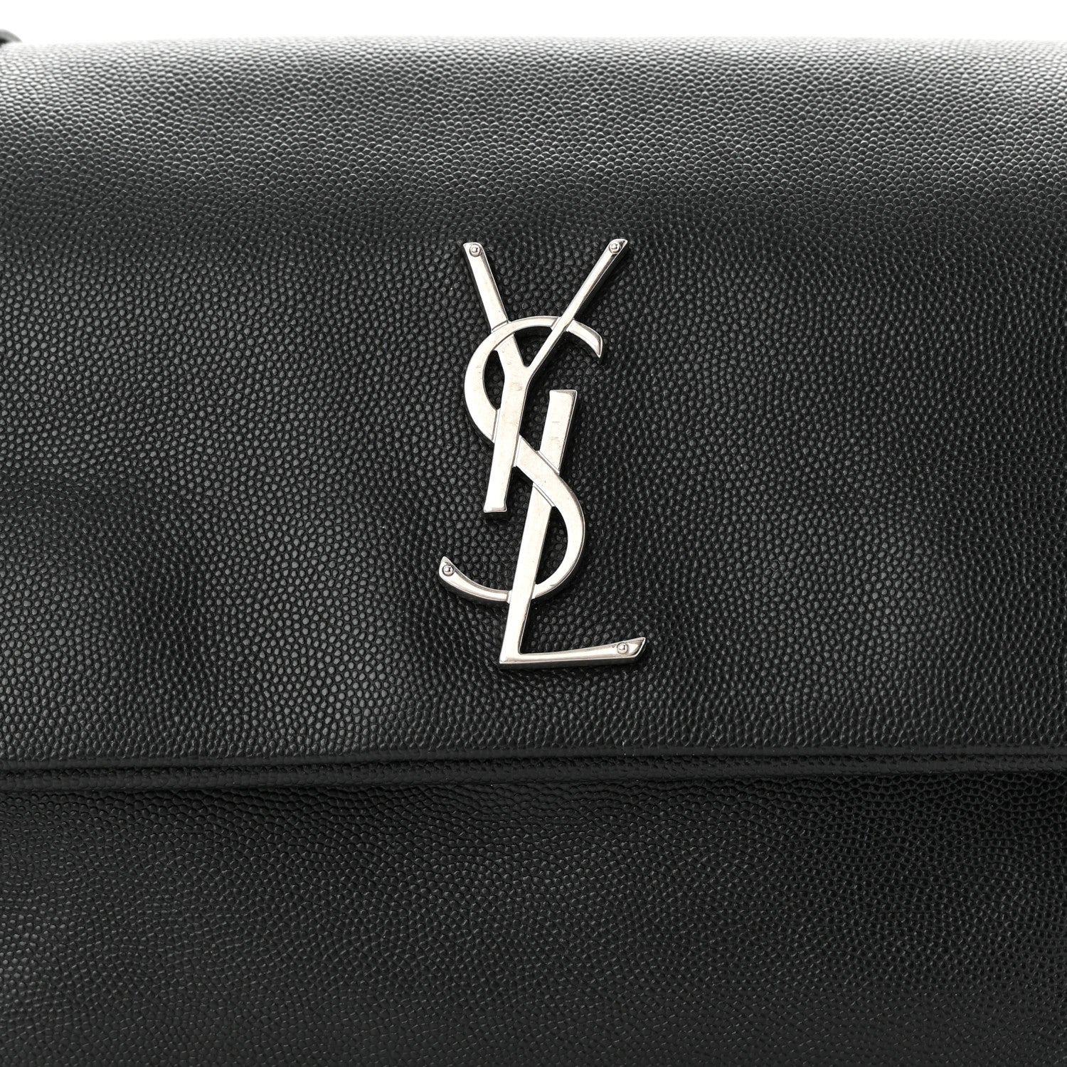 Saint Laurent Grain De Poudre Small West Hollywood Monogram Fold-Over Bag Black 8 of 12