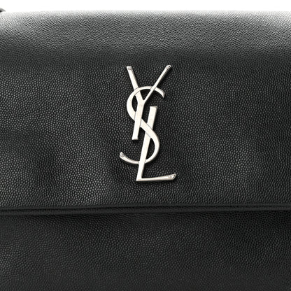 Saint Laurent Grain De Poudre Small West Hollywood Monogram Fold-Over Bag Black 8 of 12