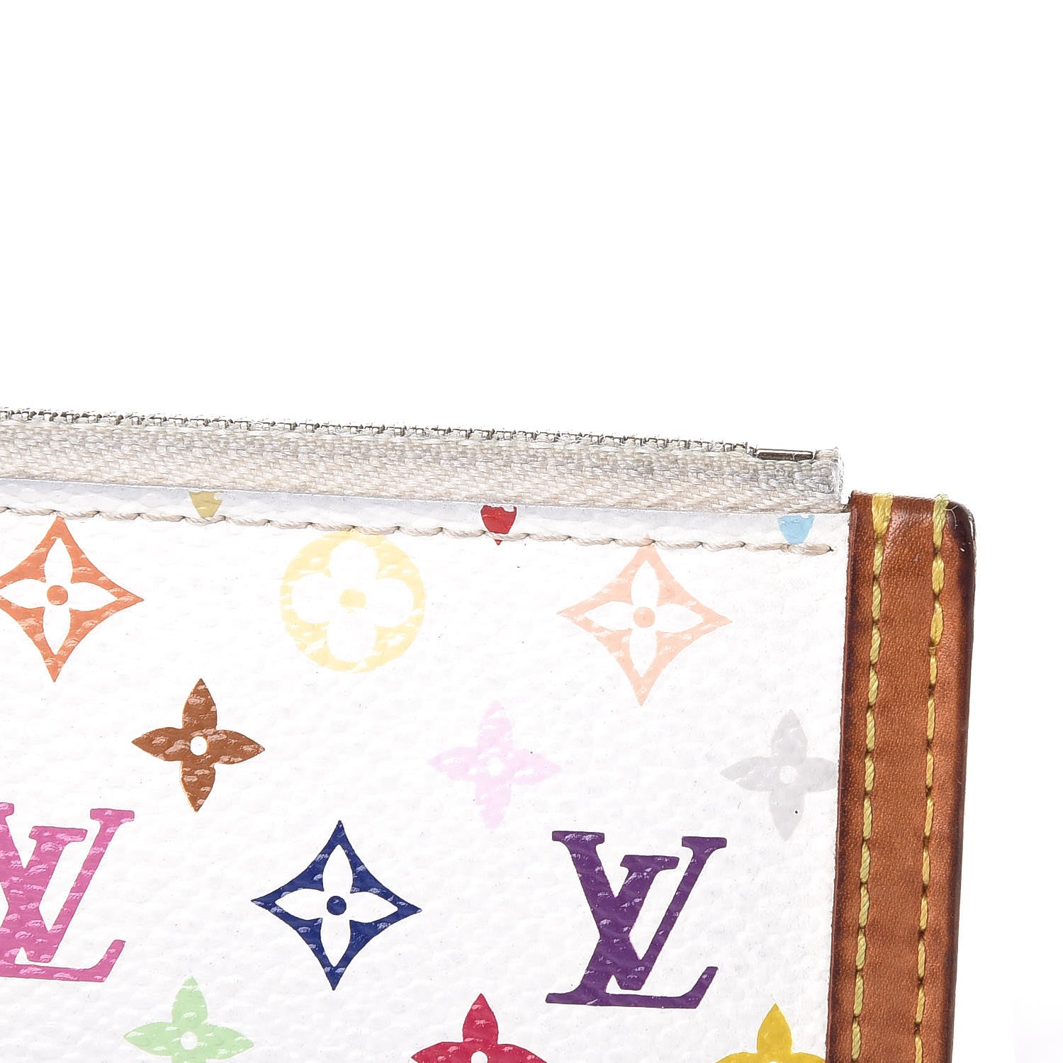 Louis Vuitton Monogram Multicolor Key Pouch White 8 of 9