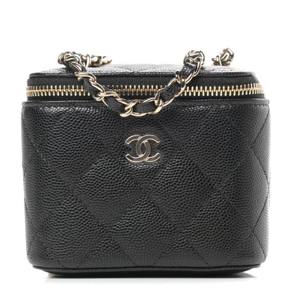 Chanel Caviar Quilted Mini Vanity Case With Chain Black 1 of 11