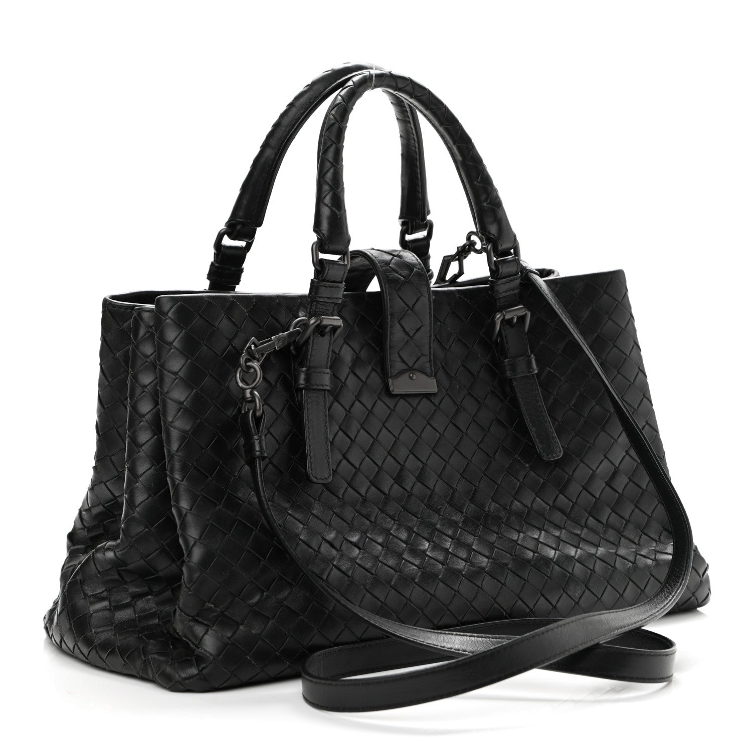 Bottega Veneta Light Calf Intrecciato Small Roma Black 3 of 11