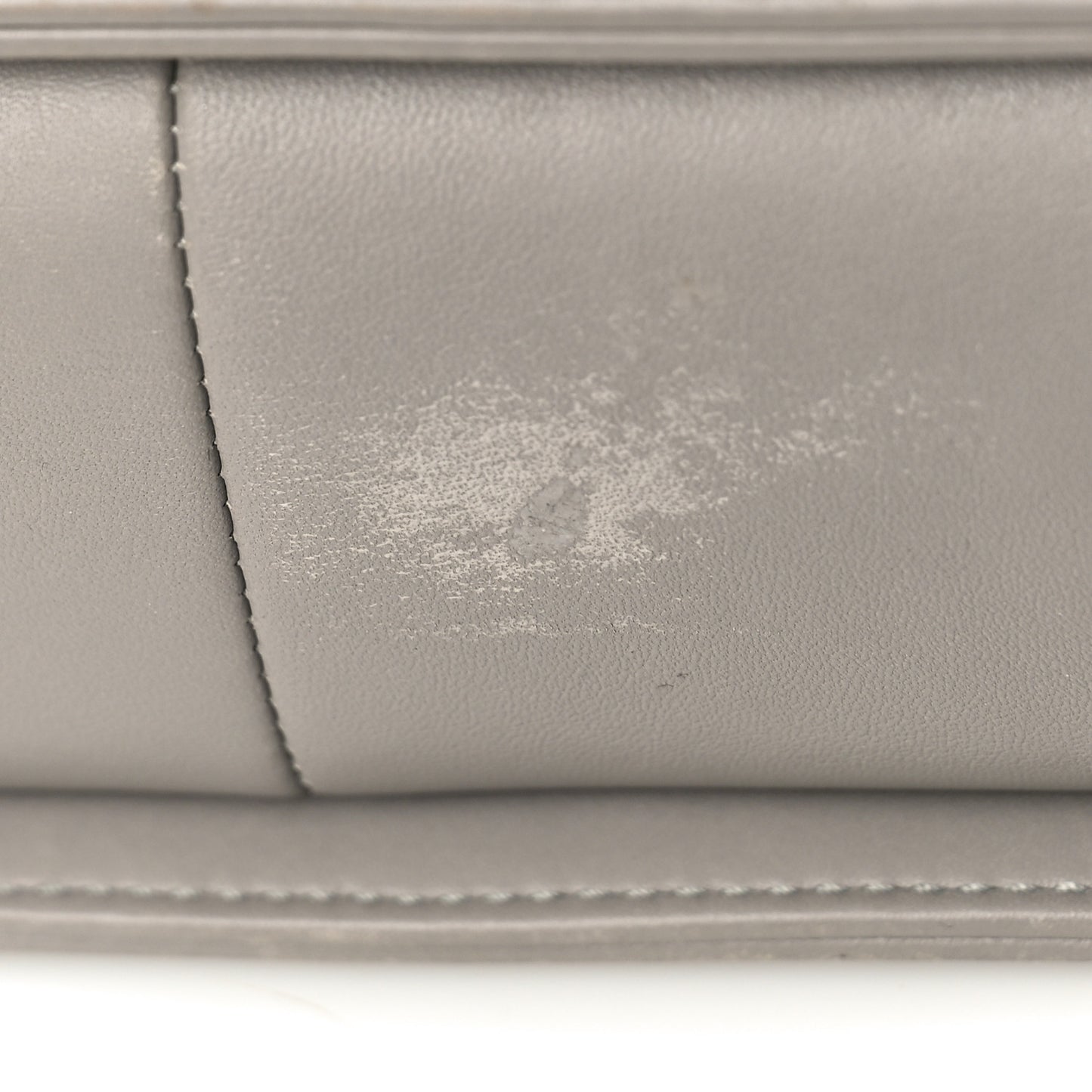 Lambskin Quilted Small Boy Flap Grey