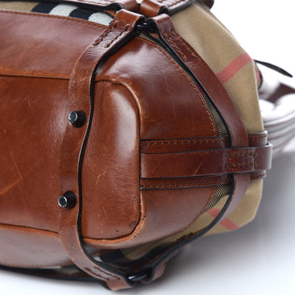 Burberry Bridle Calfskin House Check Kenton Hobo Brown 24 of 27