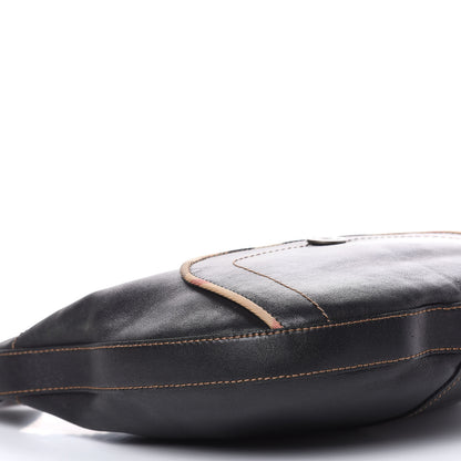 Burberry Calfskin Check Hobo Brown 9 of 14