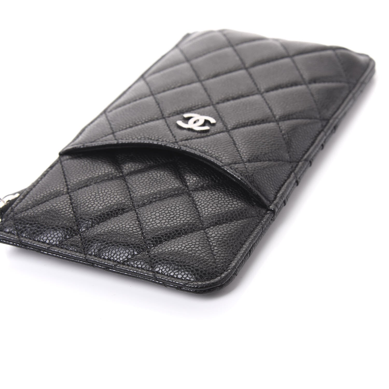 Chanel Caviar Quilted Classic Flat Wallet Pouch Black 11 of 12