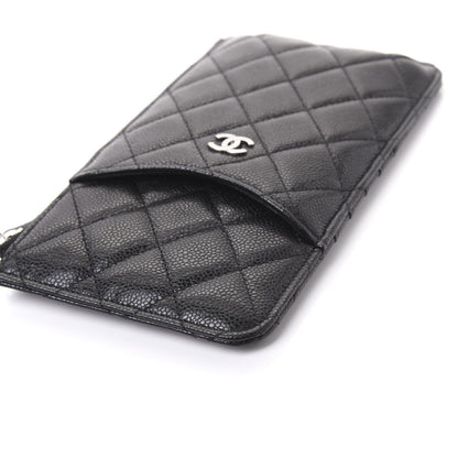 Chanel Caviar Quilted Classic Flat Wallet Pouch Black 11 of 12
