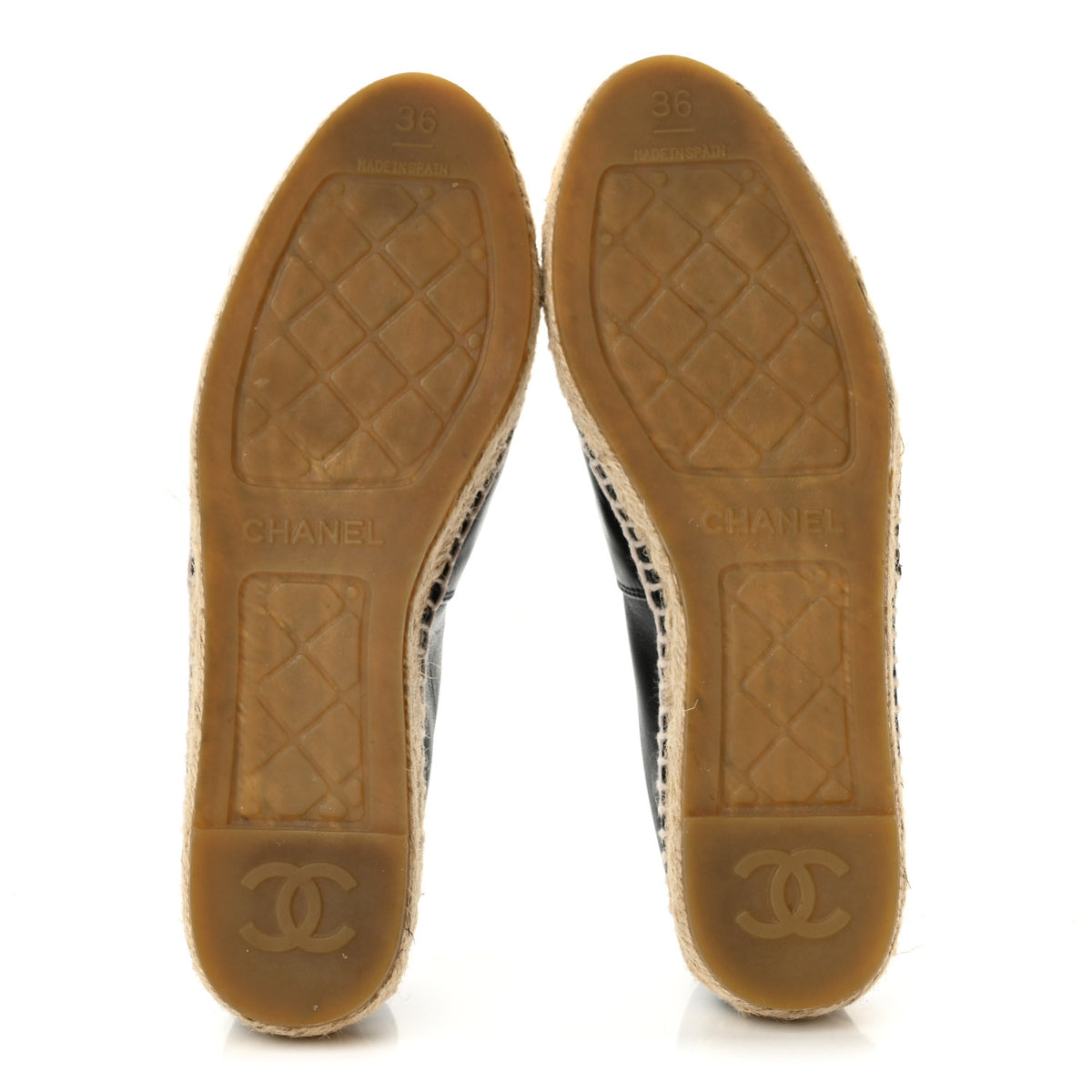 Chanel Lambskin CC Espadrilles 36 Black 6 of 11