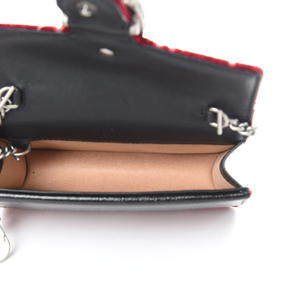 Gucci Velvet GG Monogram Super Mini Dionysus Shoulder Bag Red Cipria Black 5 of 13