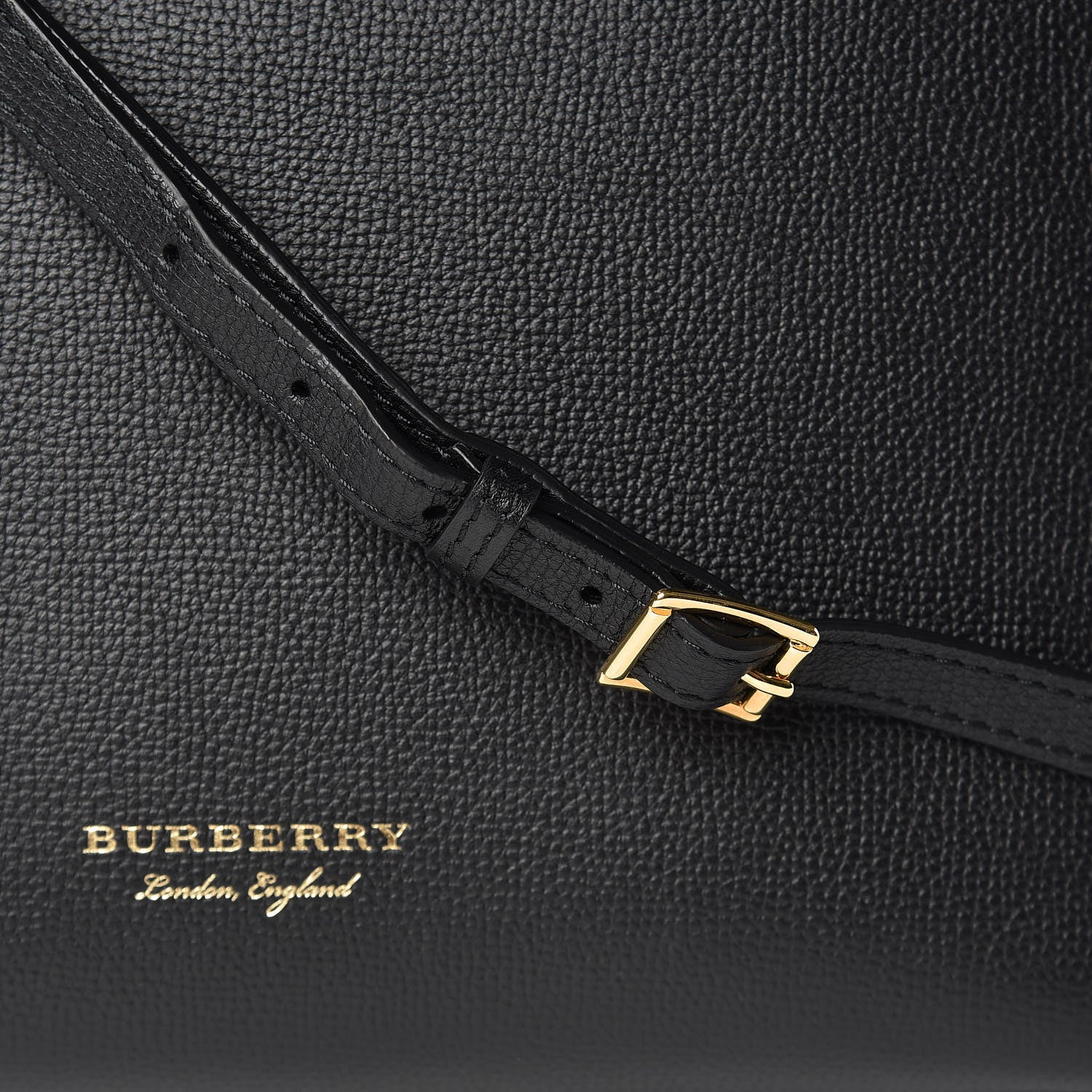 Burberry Derby Calfskin Vintage Check Medium Banner Tote Black 10 of 11