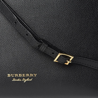 Burberry Derby Calfskin Vintage Check Medium Banner Tote Black 10 of 11