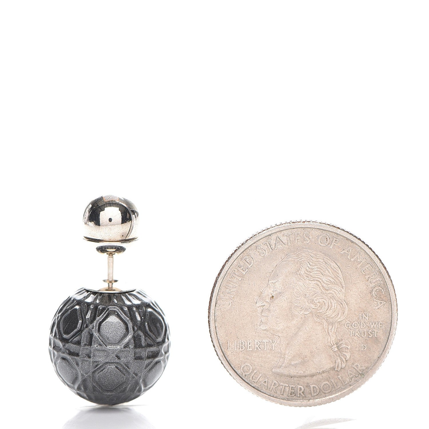 Christian Dior Metal Cannage Mise En Dior Tribal Earrings Grey 2 of 3