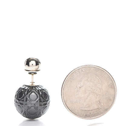 Christian Dior Metal Cannage Mise En Dior Tribal Earrings Grey 2 of 3