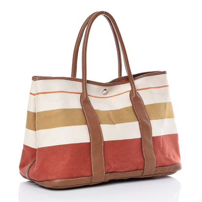 Hermes Toile Striped Negonda Garden Party 36 MM Multicolor Gold 3 of 20