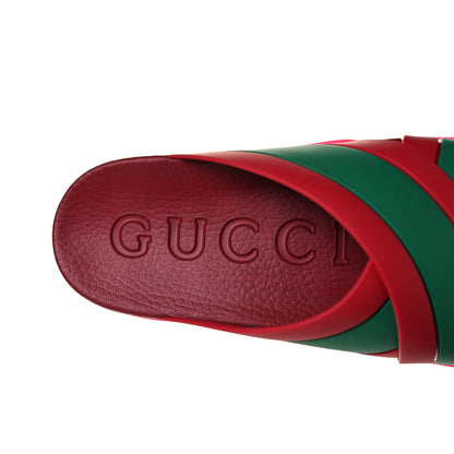 Gucci Rubber Web Womens Criss Cross Slide Sandals 42 Coral New Shamarock 7 of 9