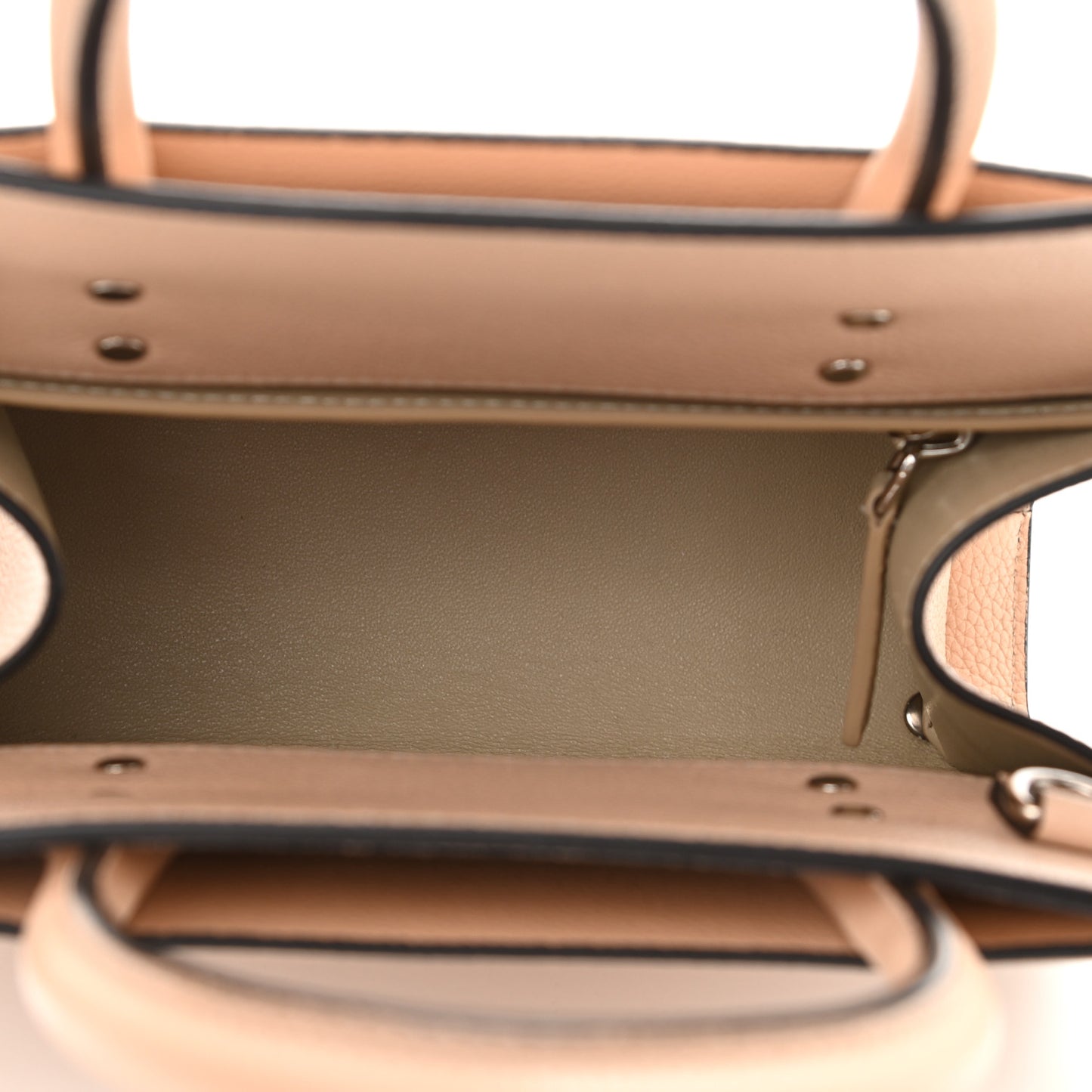 Grained Calfskin Mini Horizon Satchel Beige