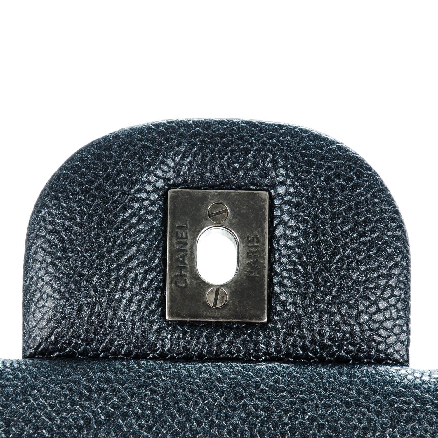 Chanel Metallic Caviar Quilted Jumbo Double Flap Dark Grey 5 of 7