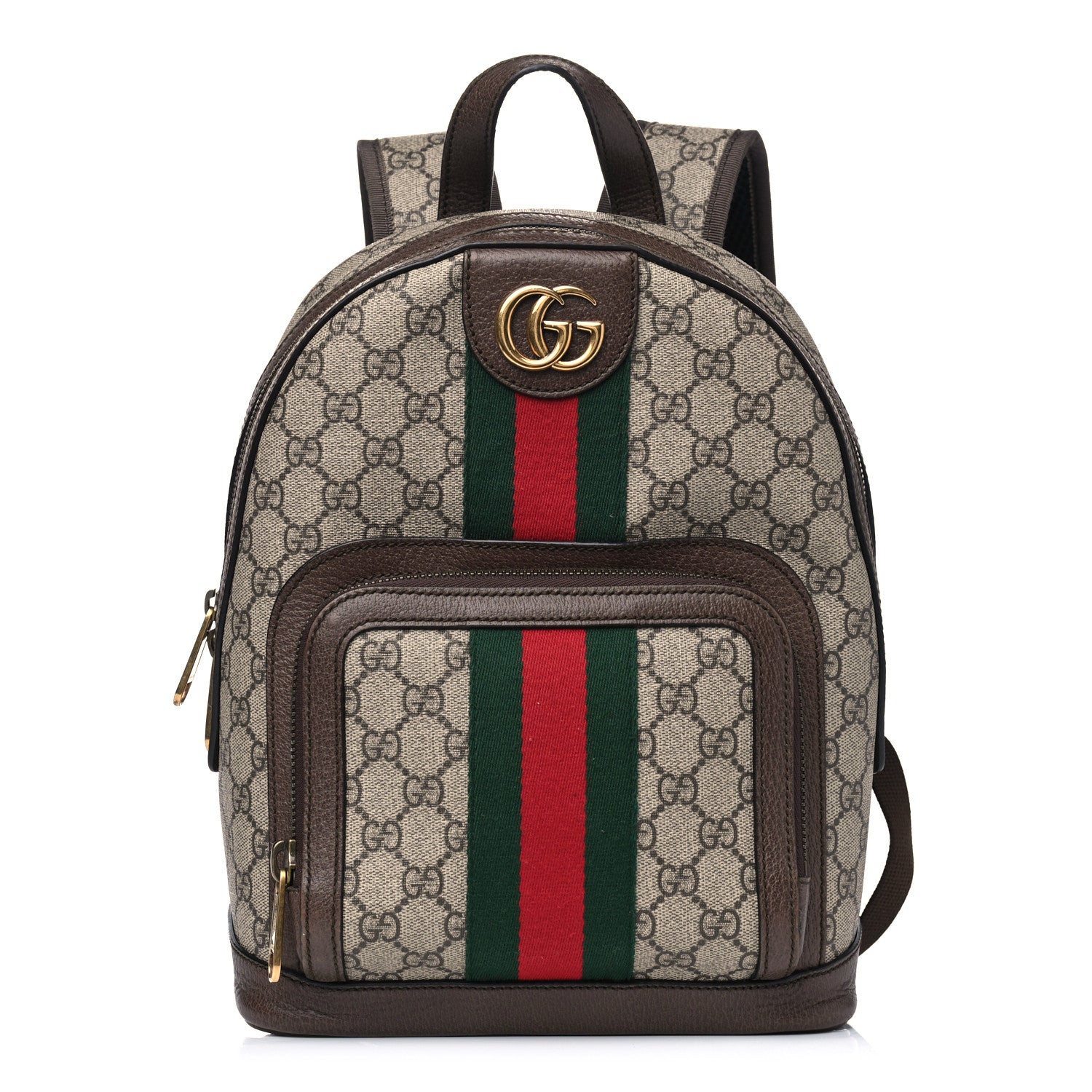 Gucci GG Supreme Monogram Calfskin Web Small Ophidia Day Backpack Beige Ebony New Acero 1 of 6
