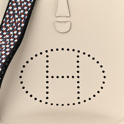 Hermes Taurillon Clemence Zigzag Sangle Evelyne III PM Beton Black White Deep Bleu 8 of 11