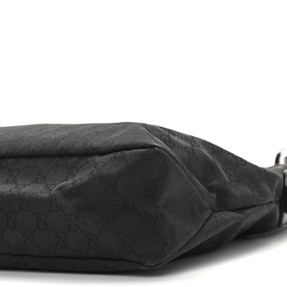 Gucci Monogram Medium Horsebit Chain Hobo Black 9 of 10