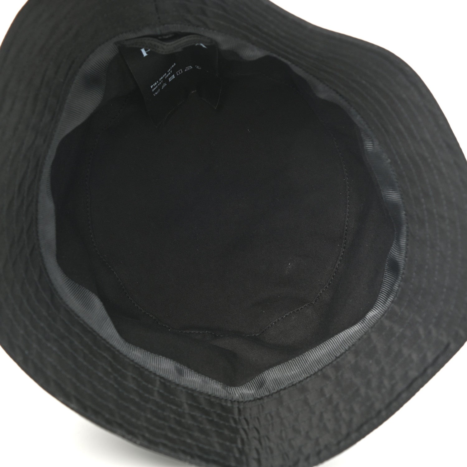 Prada Re-Nylon Rubber Logo Mens Bucket Hat S Black 7 of 9