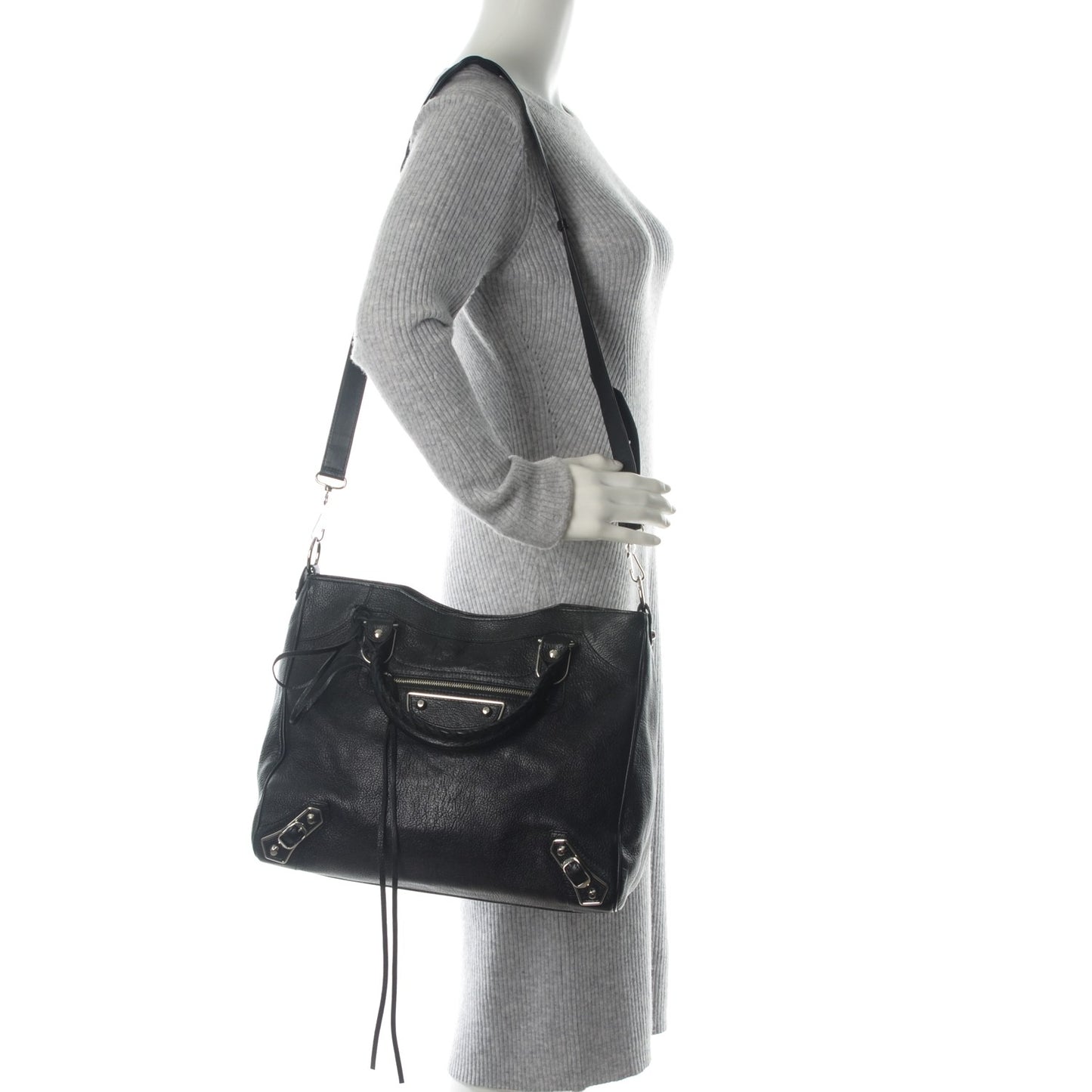 Chevre Metallic Edge Silver Velo Black