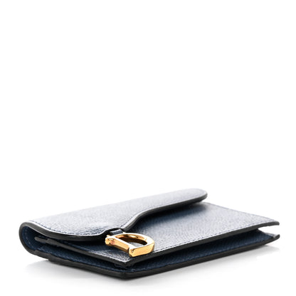 Christian Dior Grained Calfskin Saddle Card Holder Navy 4 of 10