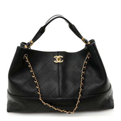 Chanel Calfskin Quilted Large Coco Base Shopping Bag Black 1 of 10