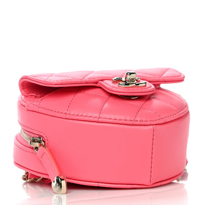 Chanel Lambskin Quilted CC In Love Heart Waist Belt Bag With Chain Pink 4 of 10