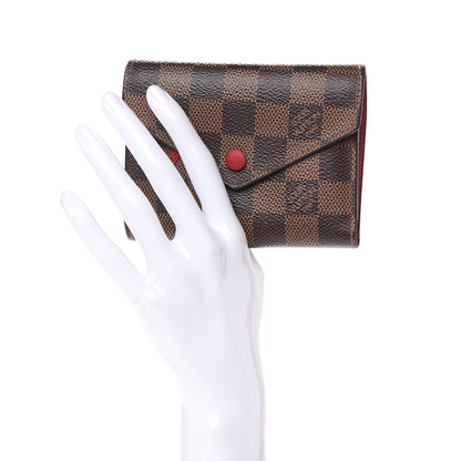 Louis Vuitton Damier Ebene Victorine Wallet Red 2 of 10