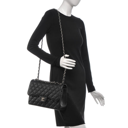 Chanel Caviar Quilted Jumbo Double Flap Black 2 of 7