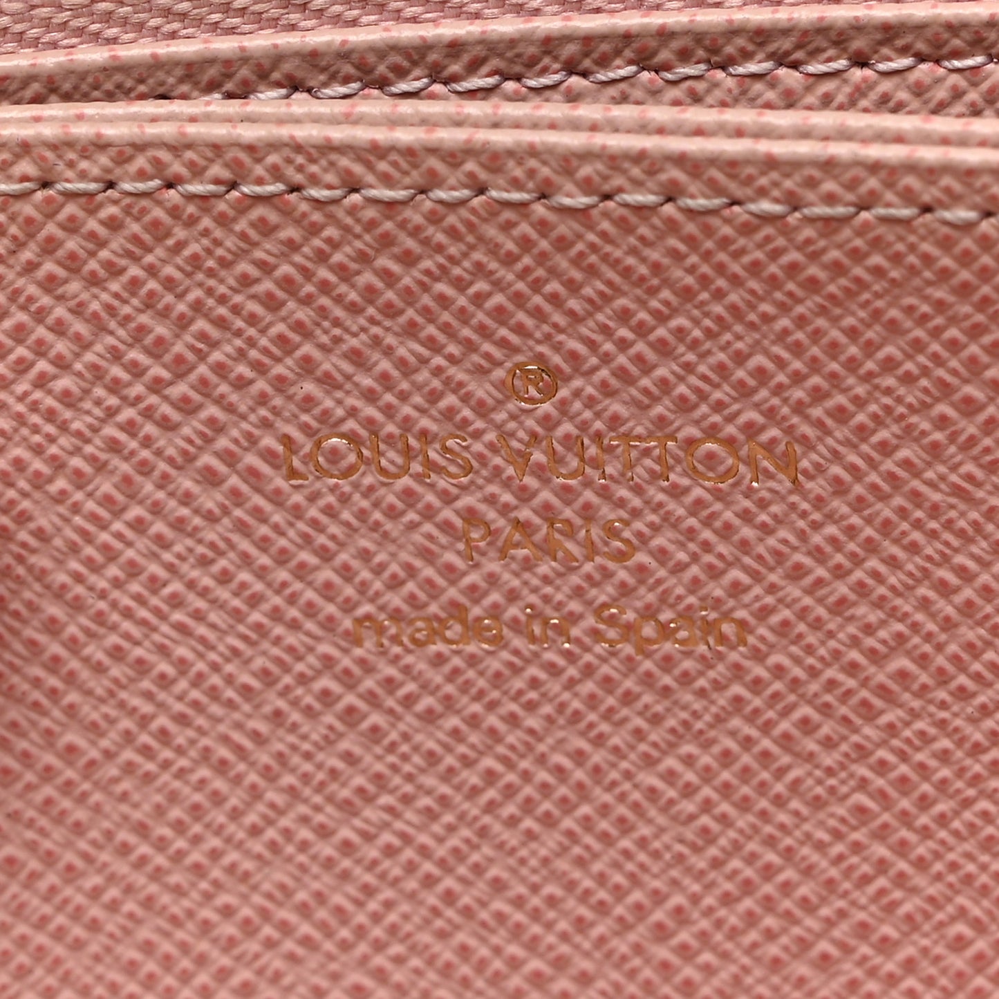 LOUIS VUITTON Damier Ebene Zippy Wallet Rose Ballerine