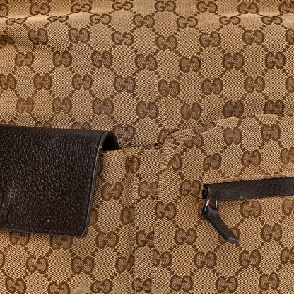 Gucci Monogram Web Medium Double Pocket Messenger Bag Dark Brown 8 of 15