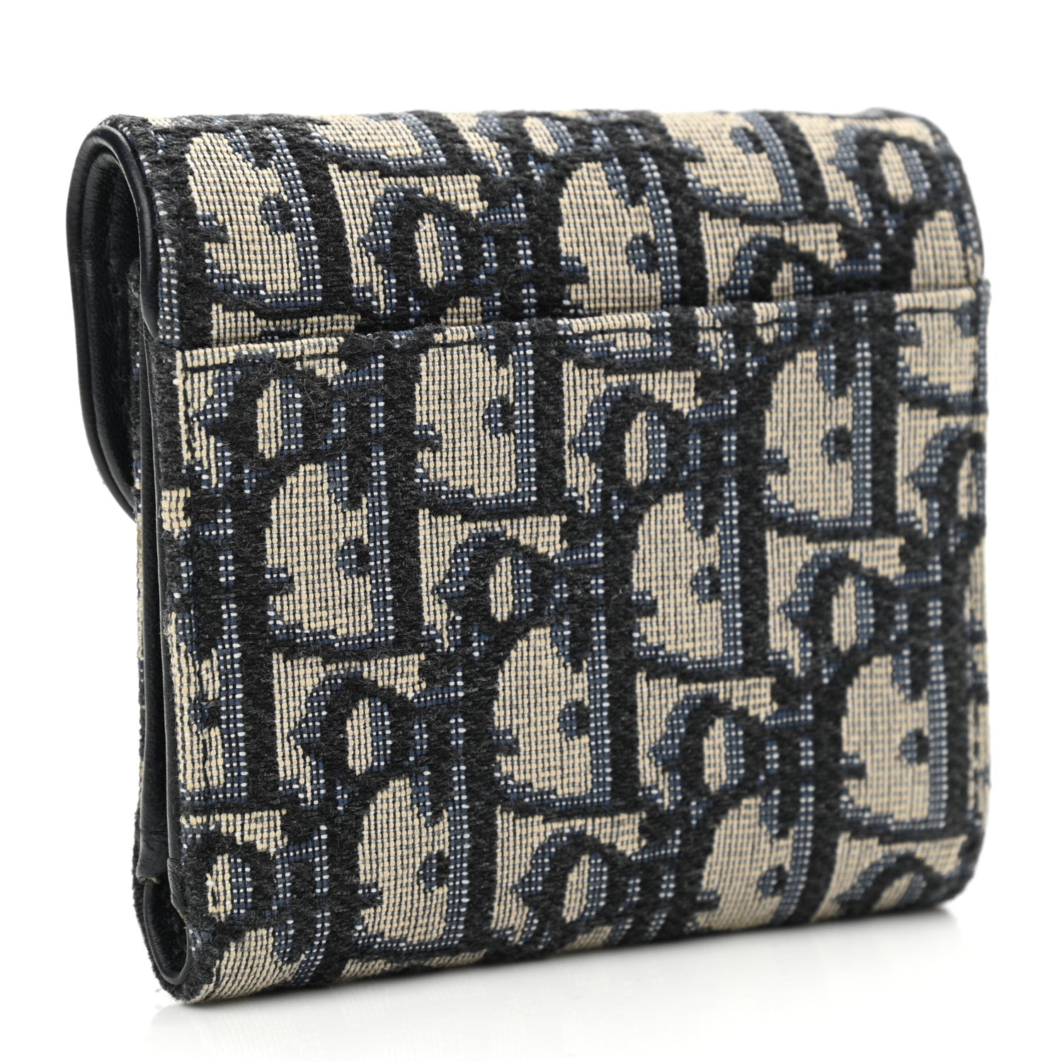 Christian Dior Oblique Saddle Lotus Wallet Blue 3 of 8