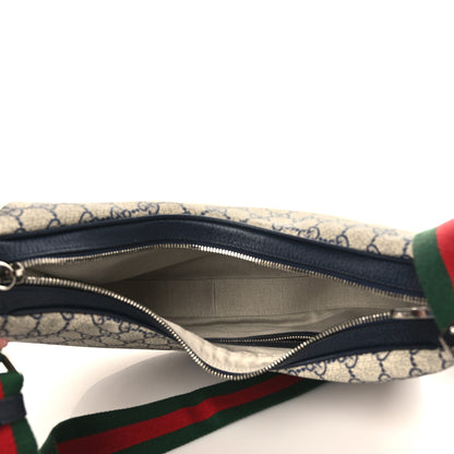 Gucci GG Supreme Monogram Textured Calfskin Web Large Attache Shoulder Bag Beige Blue 5 of 9