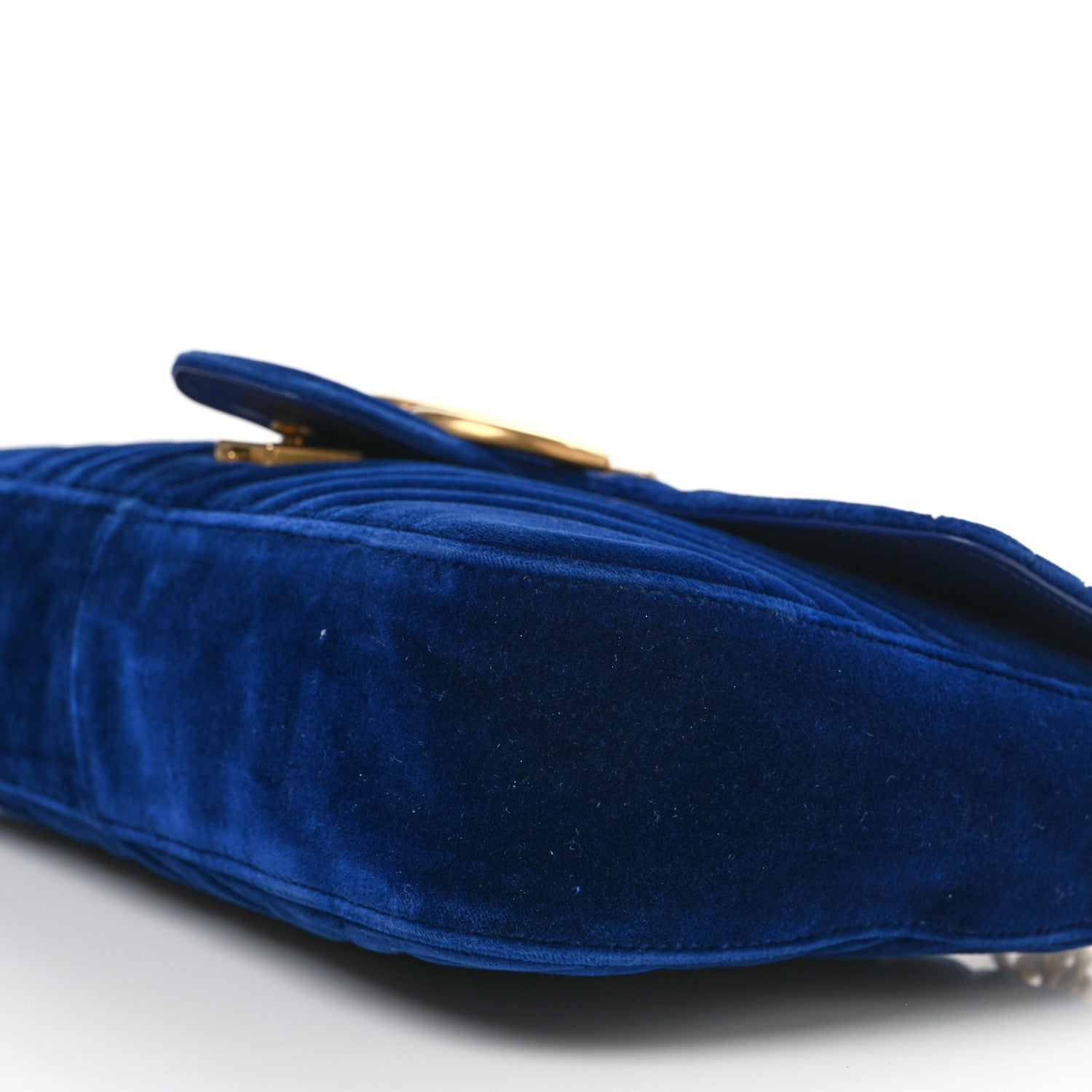 Gucci Velvet Matelasse Medium GG Marmont Shoulder Bag Cobalt Blue 10 of 13