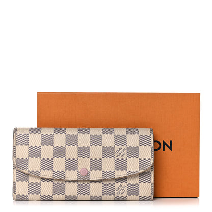 Louis Vuitton Damier Azur Emilie Wallet Rose Ballerine 20 of 20