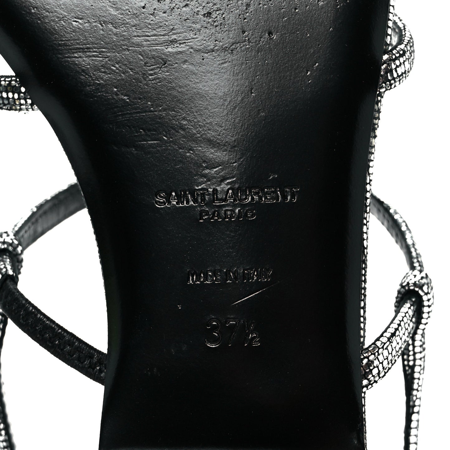 Calfskin Cassandra Monogram Sandals 37.5 Argento