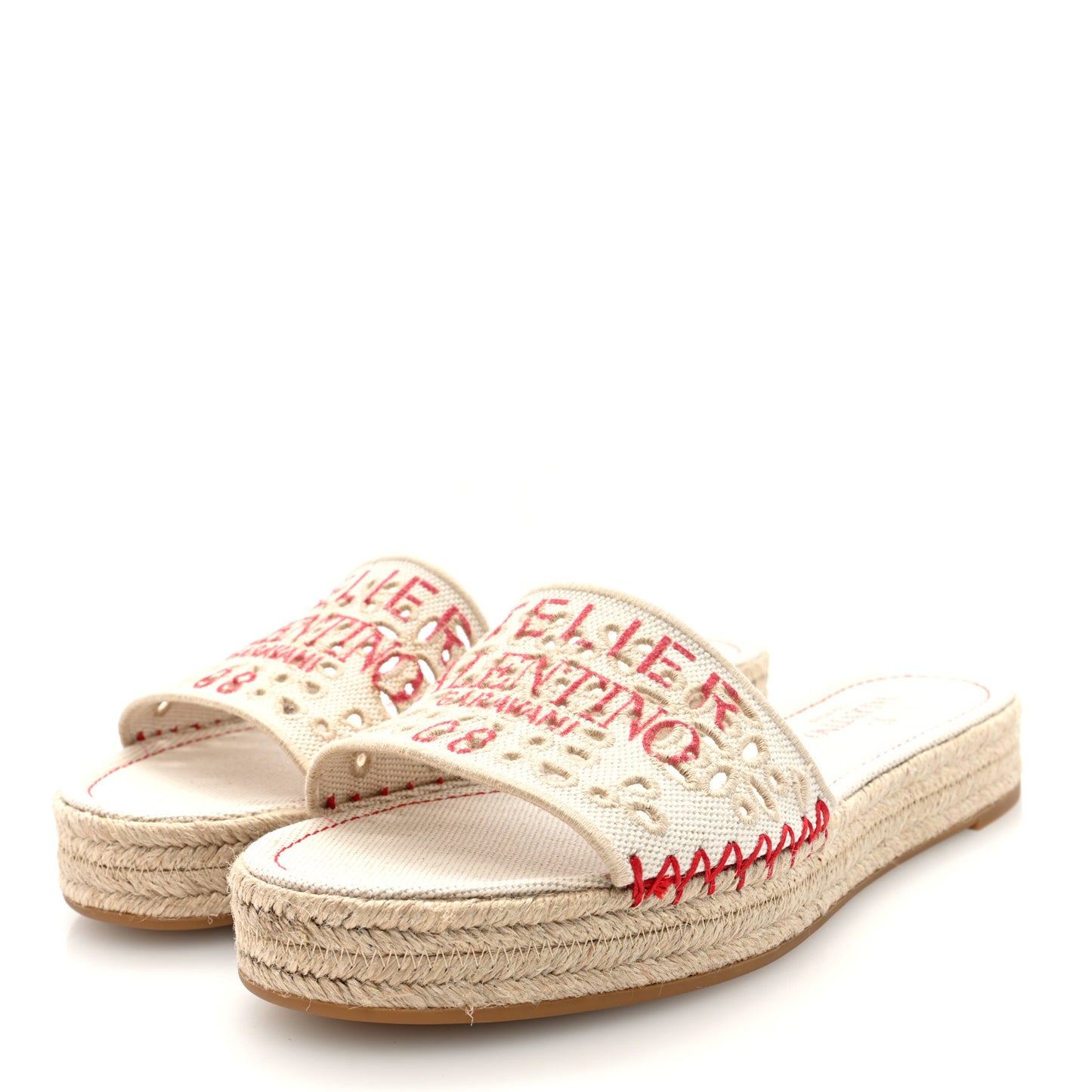 Canvas Atelier 08 San Gallo Edition Espadrille Flat Slide Sandals 38.5 Natural