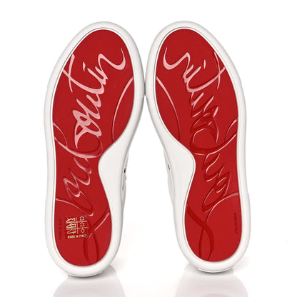 Christian Louboutin Calfskin Patent Vieirissima Flat Sneakers 37 White Multicolor 5 of 7