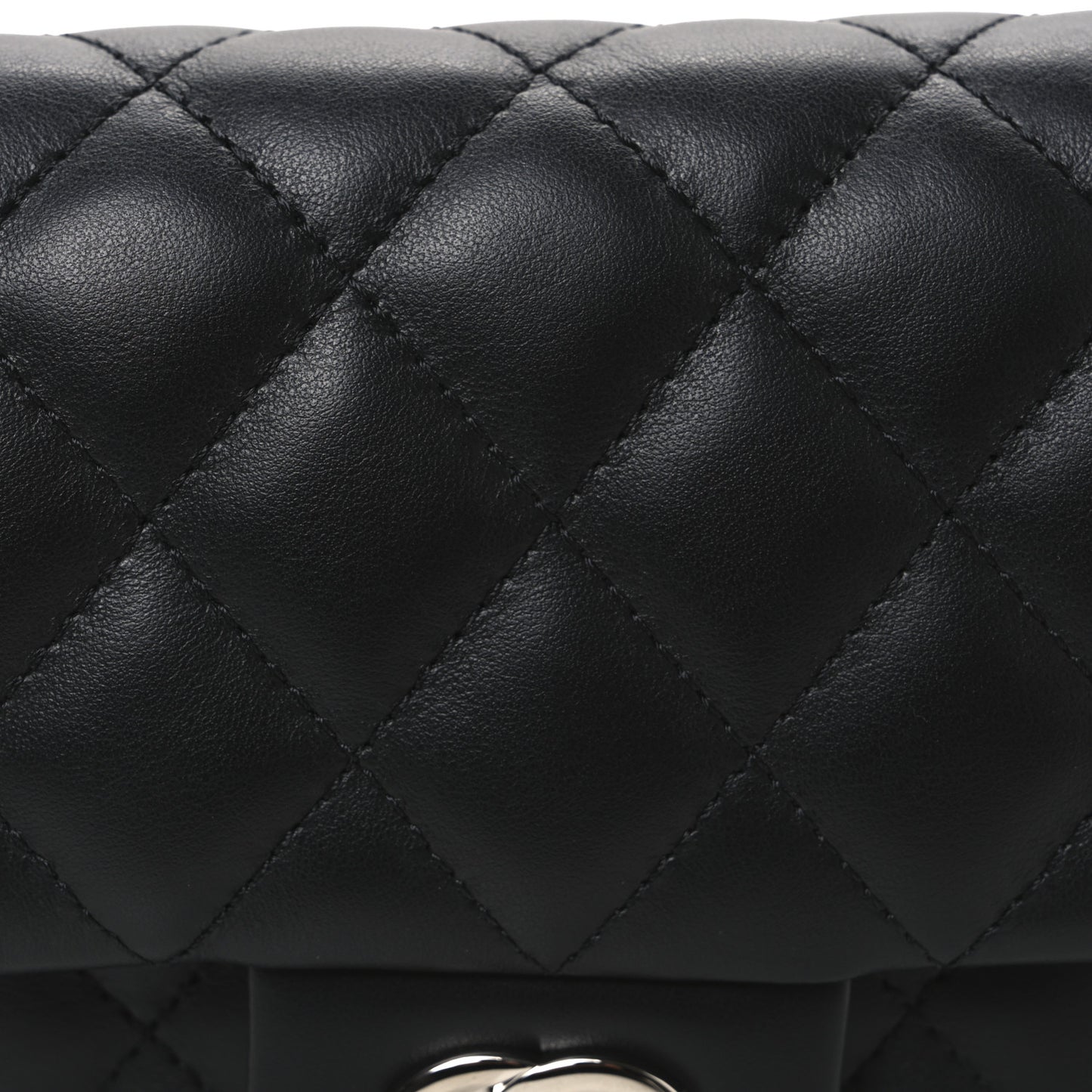 Calfskin Quilted CC Uniform Flap Belt Bag Black