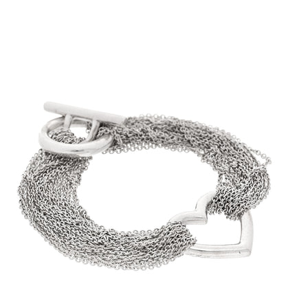 Tiffany Sterling Silver Open Heart Multi Strand Bracelet 1 of 5