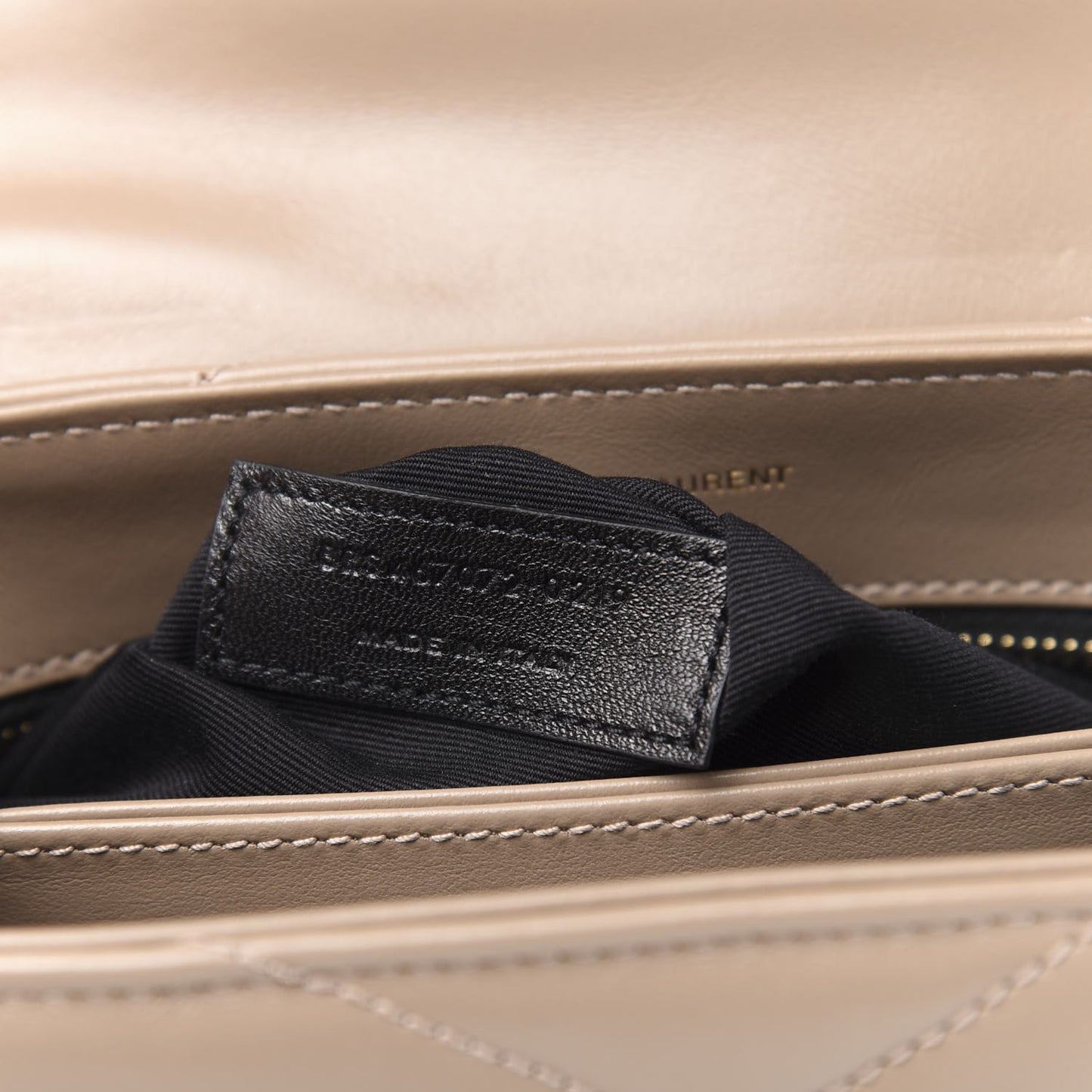 Calfskin Y Quilted Monogram Toy Loulou Crossbody Bag Dark Beige