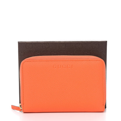 Gucci Pebbled Calfskin Zip Around Wallet Orange 8 of 8