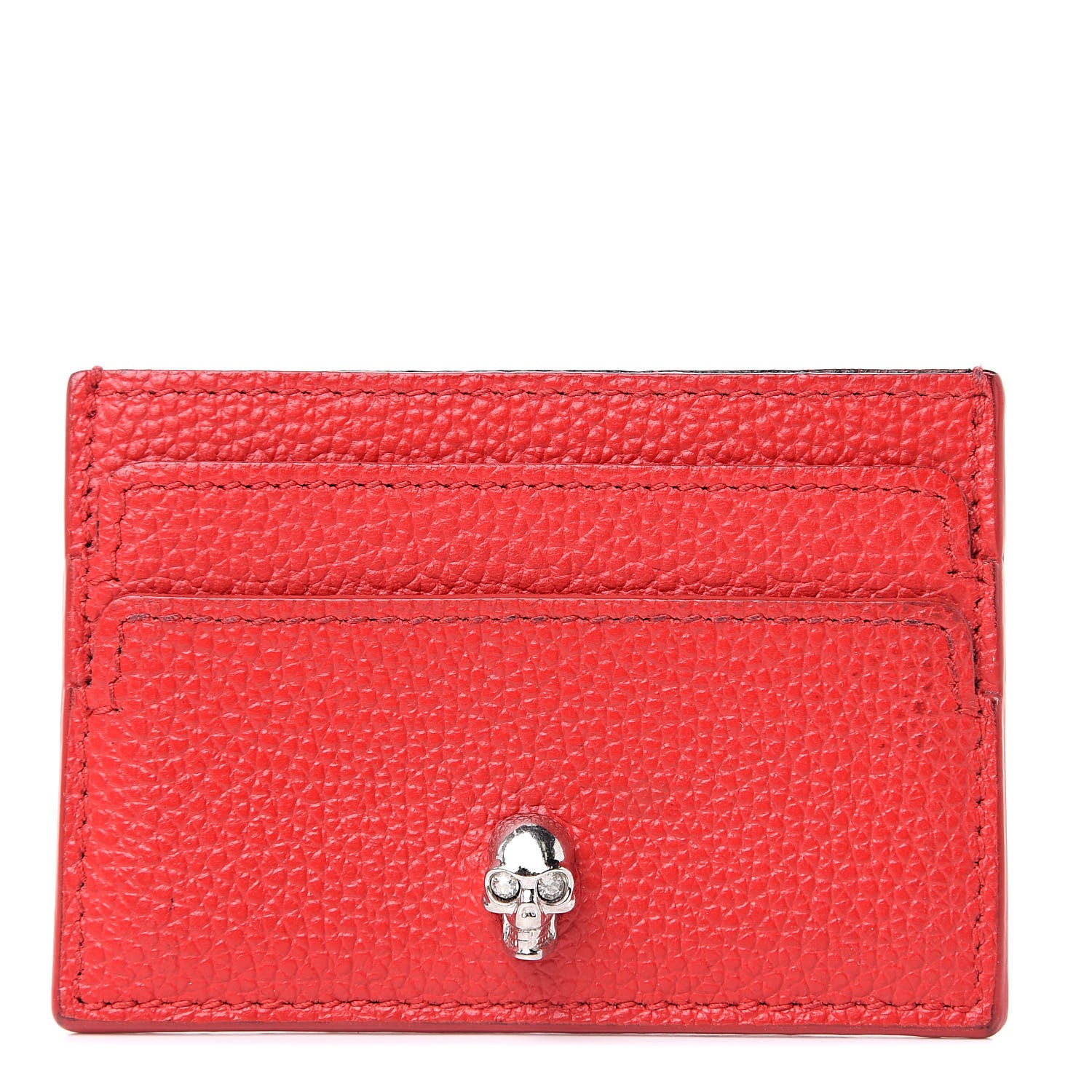 Alexander McQueen Calfskin Skull Card Holder Scarlet Red 1 of 8