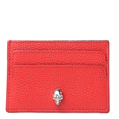 Alexander McQueen Calfskin Skull Card Holder Scarlet Red 1 of 8